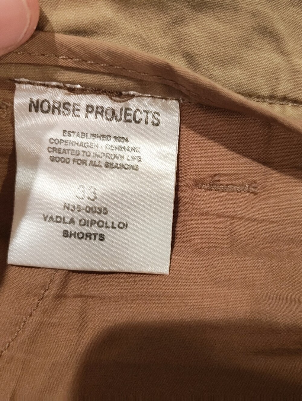 Norse Projects Men's Tan Cotton Pants - Picture 4 of 4